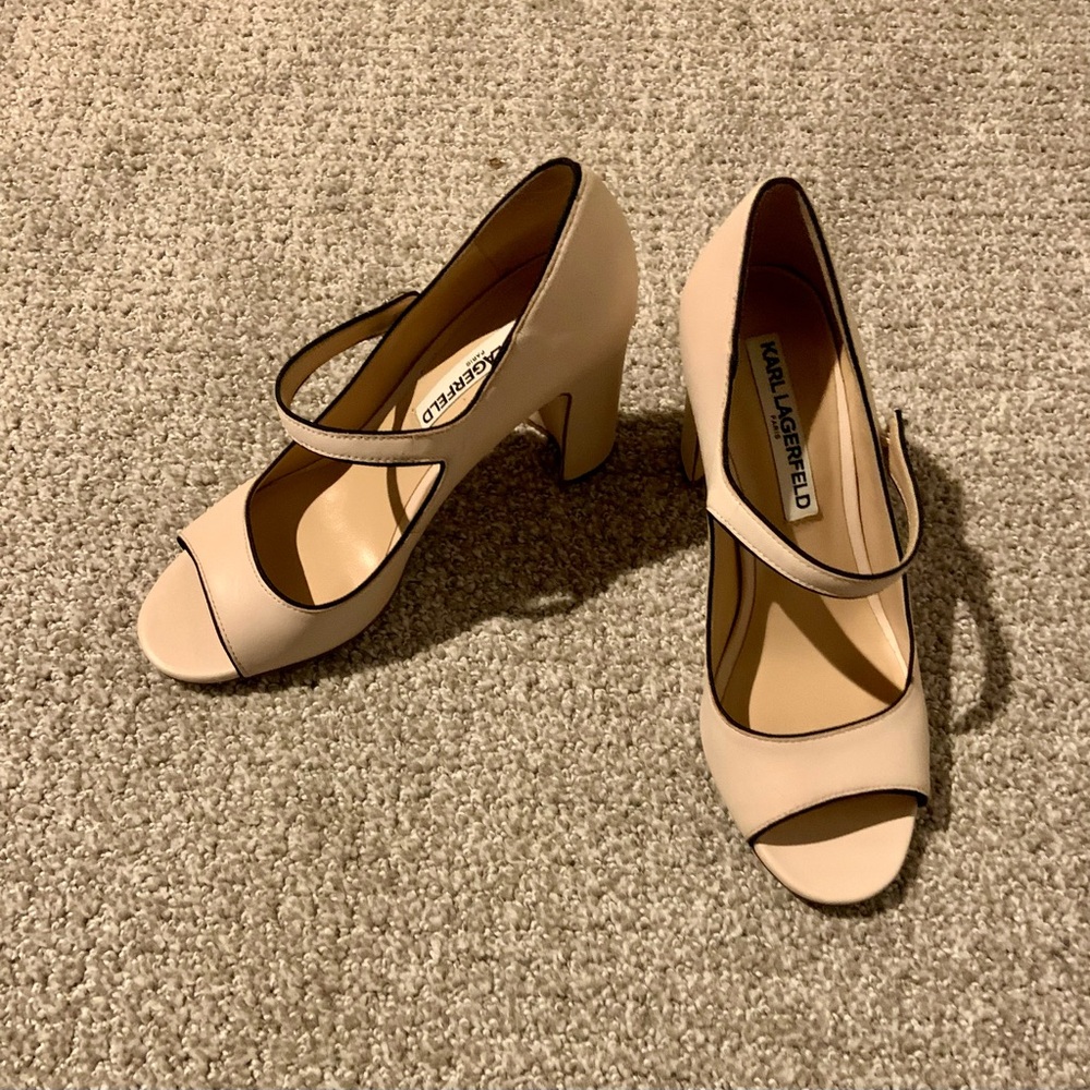 Karl Lagerfeld Cream Heels